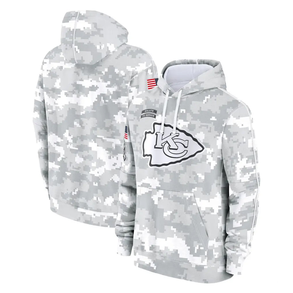 Cooneas KC.Chiefs Arctic Camo Salute to Service Hoodies Limited Game Blank Player Stitched Jerseys