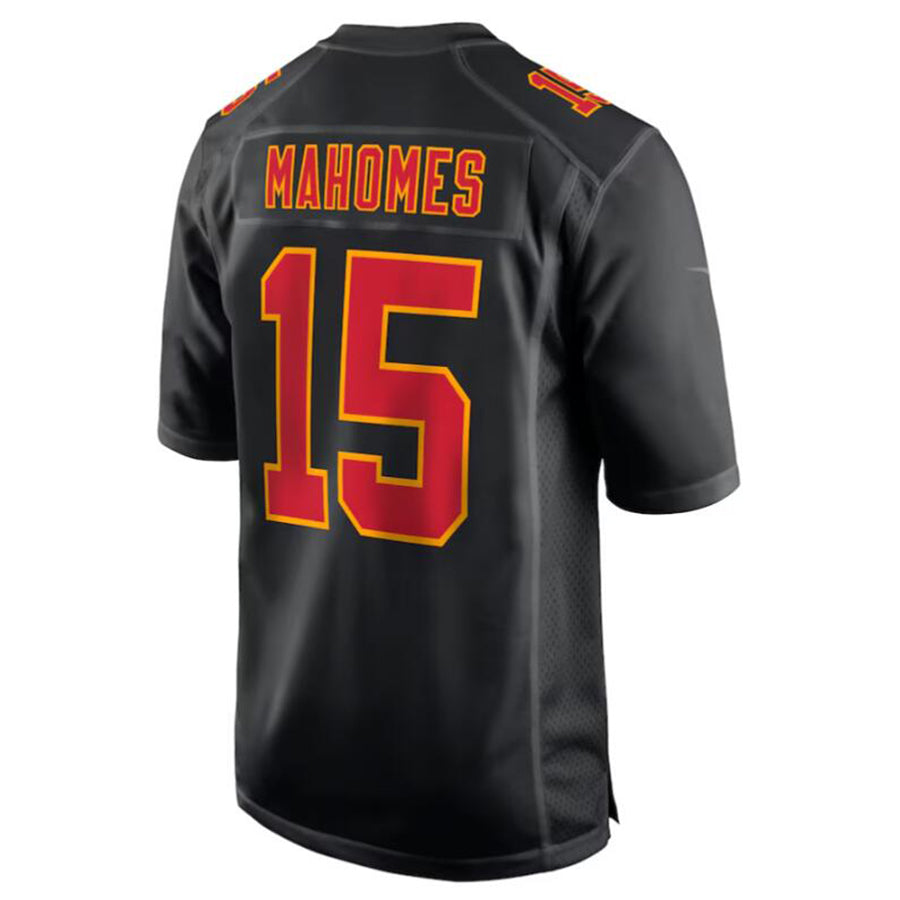 Cooneas KC.Chiefs #15 Patrick Mahomes Black Super Bowl LVIII Carbon Fashion Game Player Jersey American Stitched Jersey