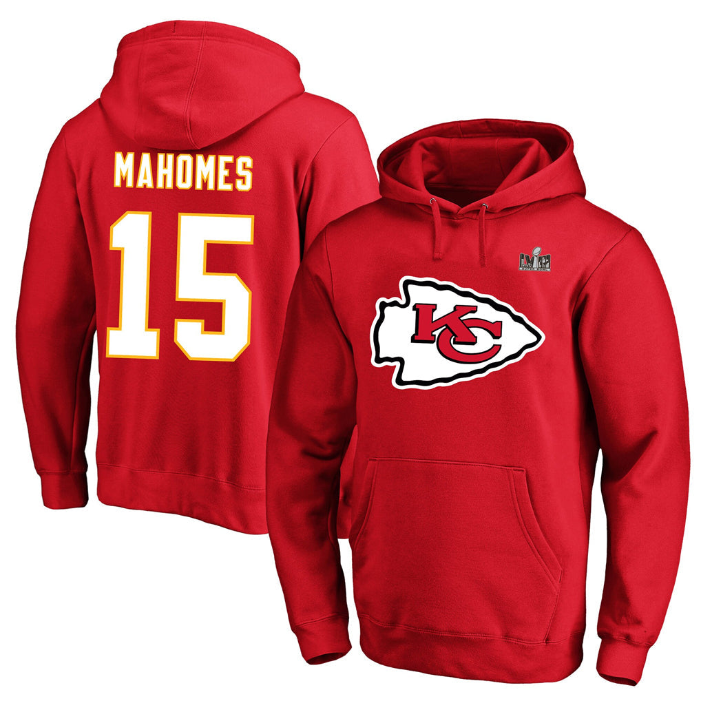 Cooneas KC.Chiefs #15 Patrick Mahomes Player Red Pullover Hoodies Stitched Jerseys