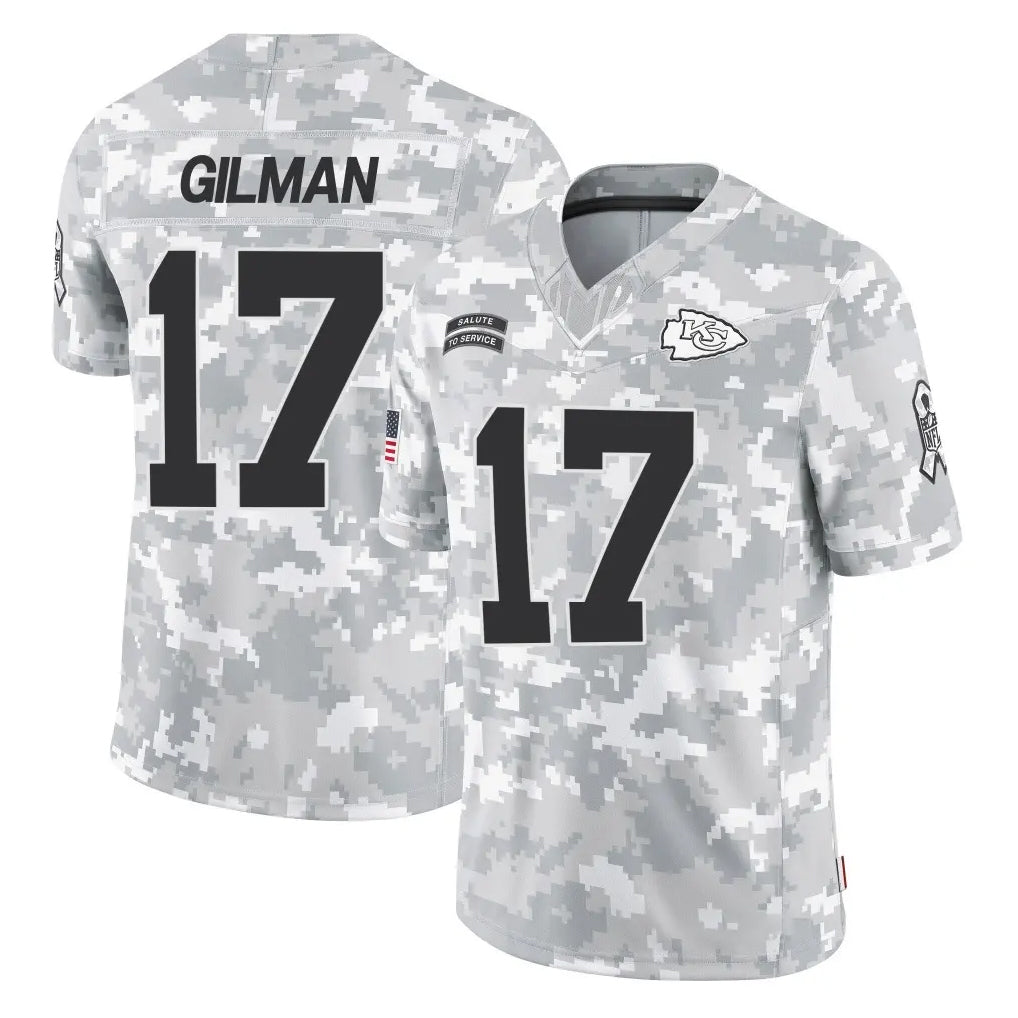 Cooneas KC.Chiefs #17 Alohi Gilman Player Arctic Camo Salute To Service Limited Game Stitched Jerseys