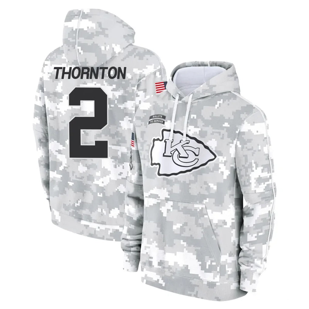Cooneas KC.Chiefs #2 Tyquan Thornton Player Arctic Camo Salute to Service Hoodies Limited Game Stitched Jerseys