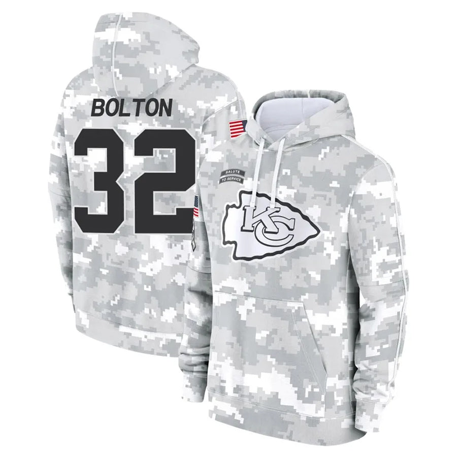 Cooneas KC.Chiefs #32 Nick Bolton Player Salute to Service Hoodies Stitched Jerseys