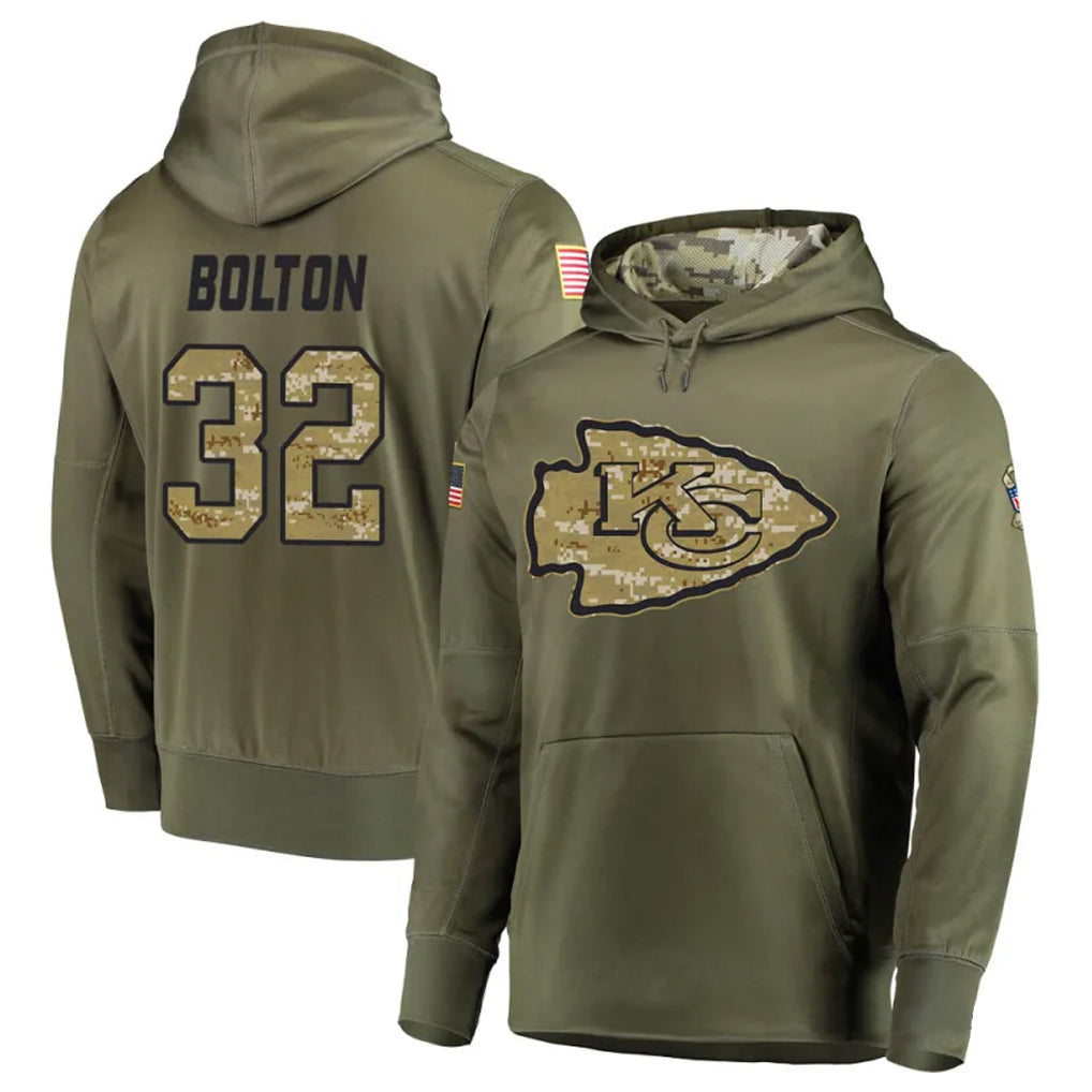 Cooneas KC.Chiefs #32 Nick Bolton Player Salute to Service Limited Olive Hoodies Stitched Jerseys