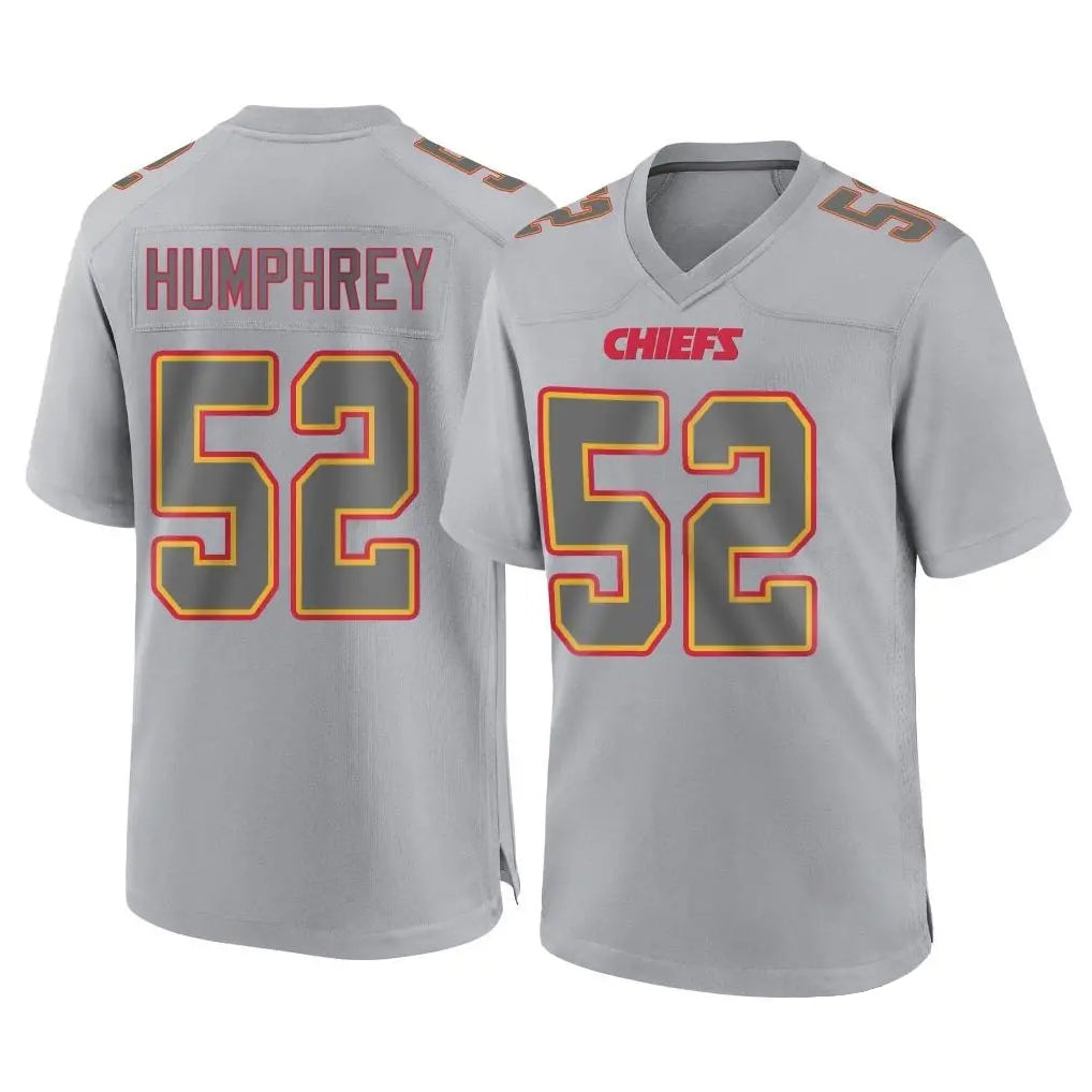 Cooneas KC.Chiefs #52 Creed Humphrey Player Gray Atmosphere Fashion Game Stitched Jerseys