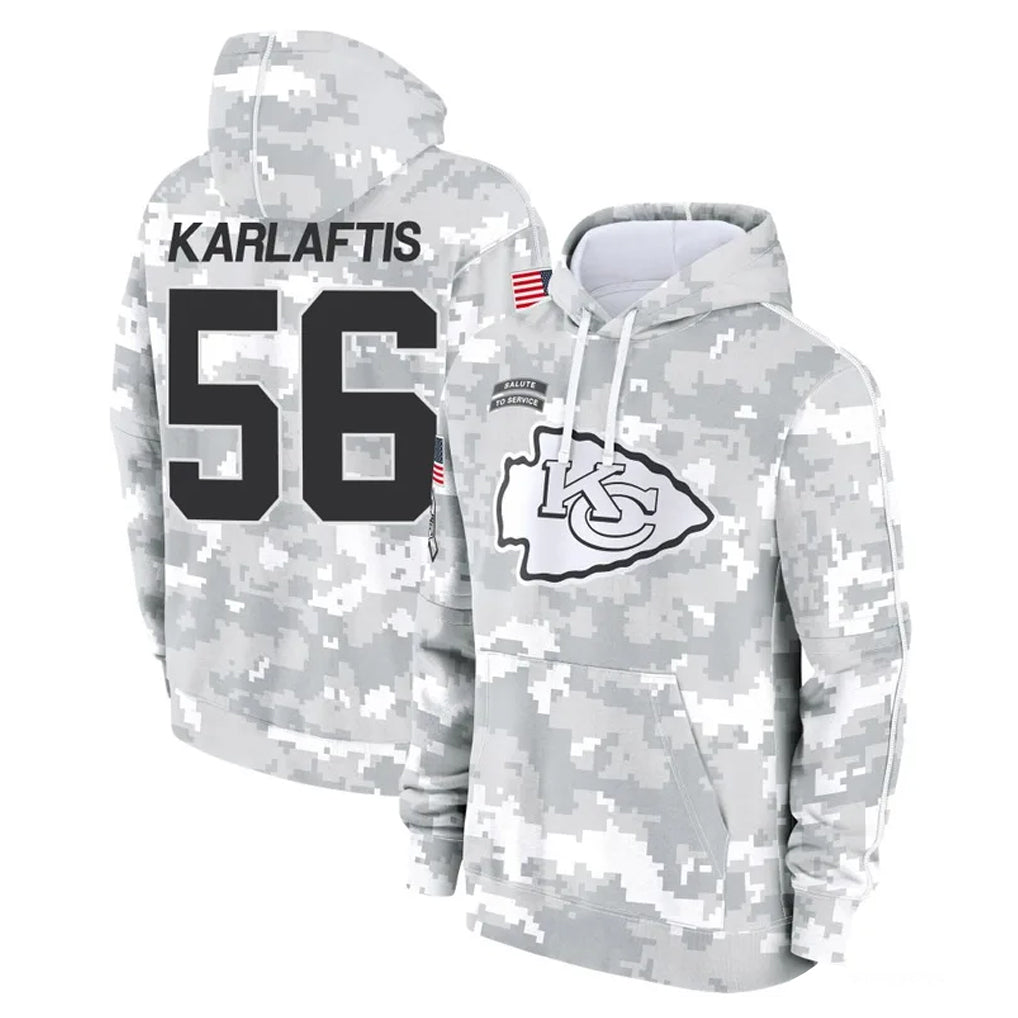 Cooneas KC.Chiefs #56 George Karlaftis Player Arctic Camo Salute to Service Hoodies Limited Game Stitched Jerseys