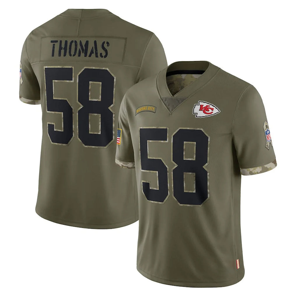 Cooneas KC.Chiefs #58 Derrick Thomas Player Olive Salute To Service Limited Stitched Jerseys