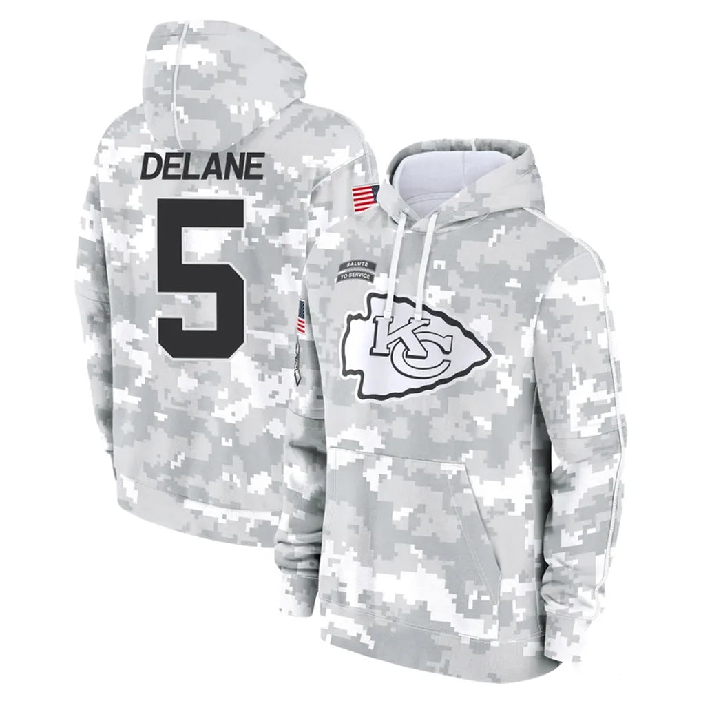Cooneas KC.Chiefs #5 Mansoor Delane Player Arctic Camo Salute to Service Hoodies Limited Game Stitched Jerseys