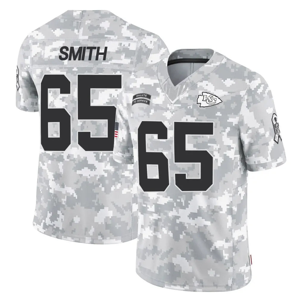Cooneas KC.Chiefs #65 Trey Smith Player Arctic Camo Salute To Service Limited Game Stitched Jerseys
