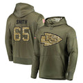 Cooneas KC.Chiefs #65 Trey Smith Player Olive Salute to Service Pullover Hoodies Home Game Stitched Jerseys