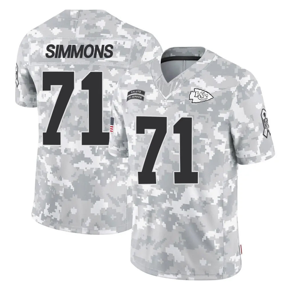 Cooneas KC.Chiefs #71 Josh Simmons Player Arctic Camo Salute To Service Limited Game Stitched Jerseys