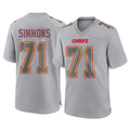 Cooneas KC.Chiefs #71 Josh Simmons Player Gray Atmosphere Fashion Game Stitched Jerseys