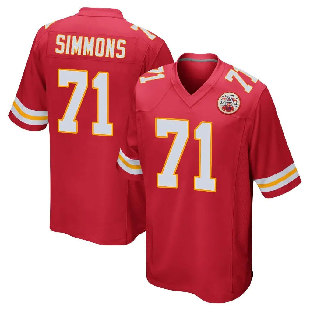 Cooneas KC.Chiefs #71 Josh Simmons Player Red Home Game Stitched Jerseys