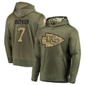 Cooneas KC.Chiefs #7 Harrison Butker Player Salute to Service Limited Olive Hoodies Stitched Jerseys