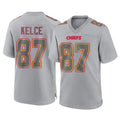Cooneas KC.Chiefs #87 Travis Kelce Player Gray Atmosphere Fashion Game Stitched Jerseys