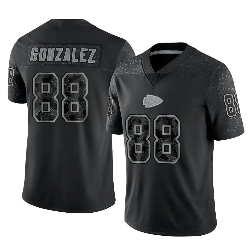 Cooneas KC.Chiefs #88 Tony Gonzalez Player Black Limited Reflective Game Stitched Jerseys