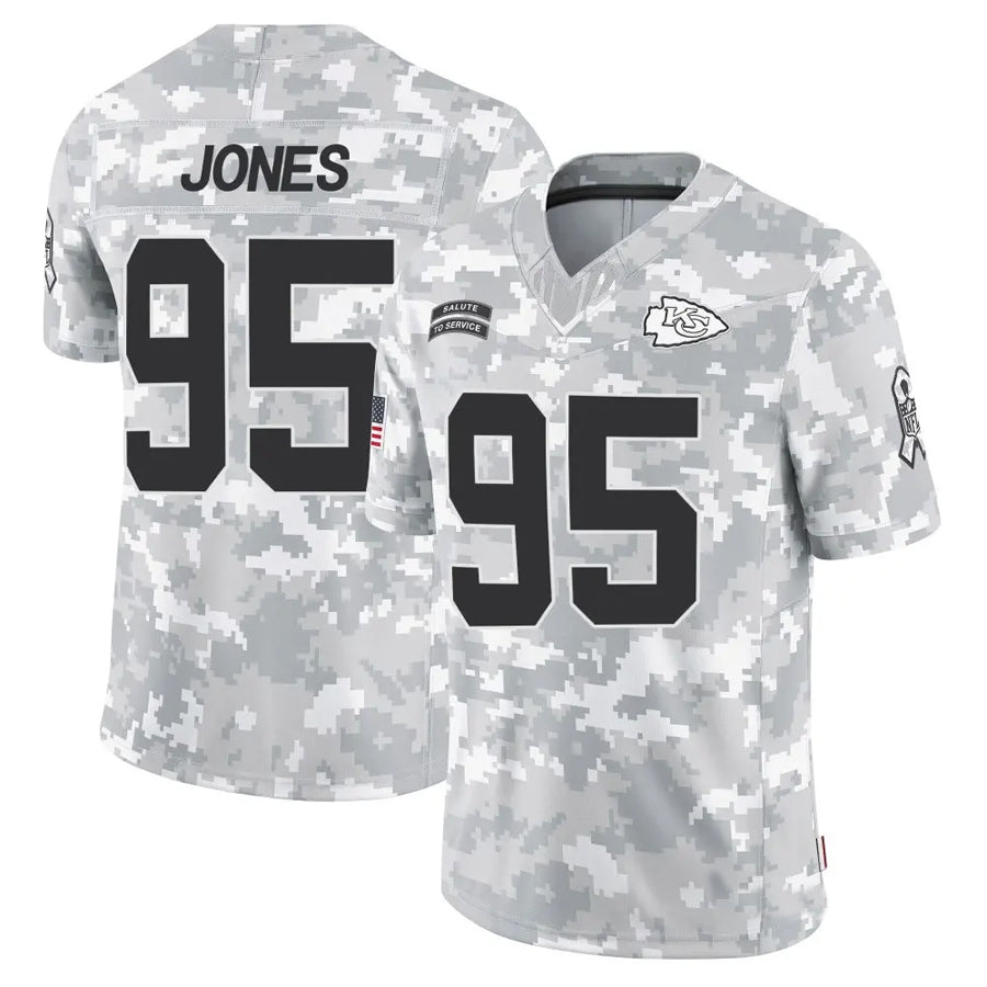 Cooneas KC.Chiefs #95 Chris Jones Player Arctic Camo Salute to Service Limited Stitched Jerseys