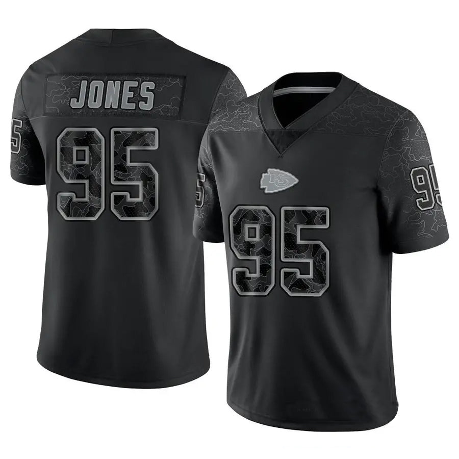 Cooneas KC.Chiefs #95 Chris Jones Player Black RFLCTV Limited Stitched Jerseys