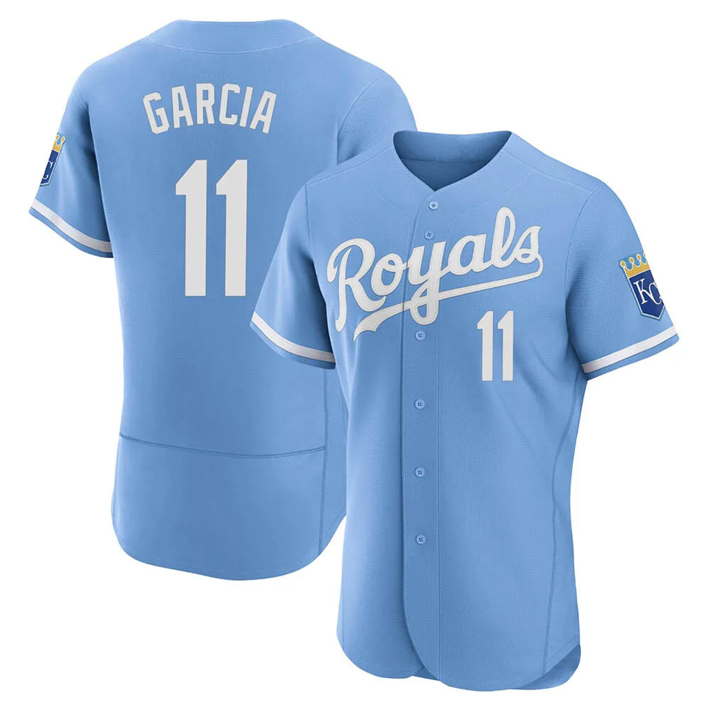 Cooneas KC.Royals #11 Maikel Garcia Player Light Blue Alt Limited Elite Home Stitched Jerseys