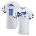 Cooneas KC.Royals #11 Maikel Garcia Player White Limited Elite Home Game Stitched Jerseys