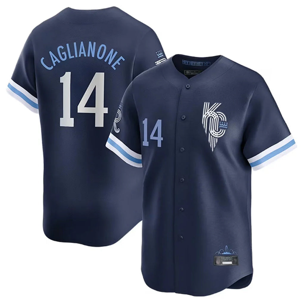Cooneas KC.Royals #14 Jac Caglianone Player Navy City Connect Limited Home Stitched Jerseys
