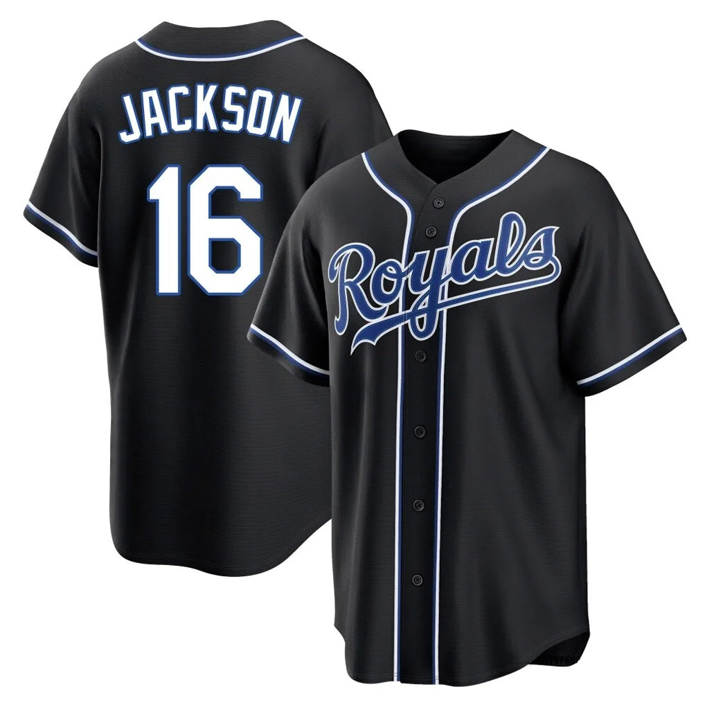 Cooneas KC.Royals #16 Bo Jackson Player Black Carbon Fashion Home Game Stitched Jerseys