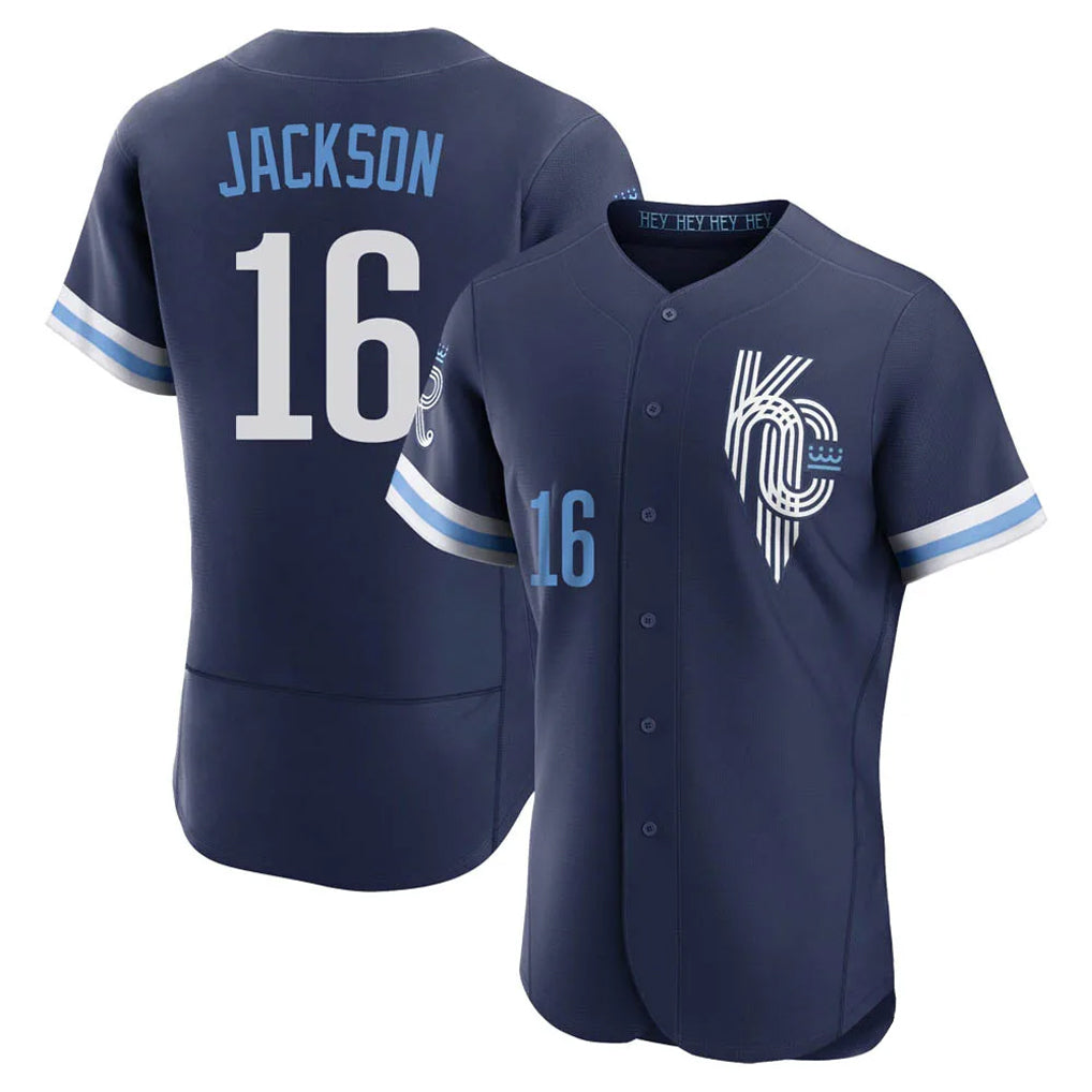 Cooneas KC.Royals #16 Bo Jackson Player Navy City Connect Limited Elite Home Stitched Jerseys
