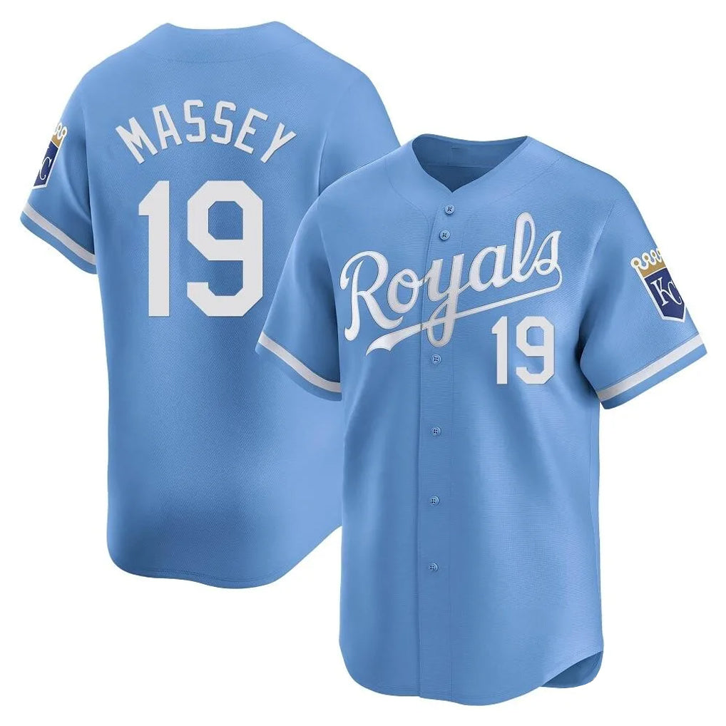 Cooneas KC.Royals #19 Michael Massey Player Light Blue Alt Limited Home Stitched Jerseys
