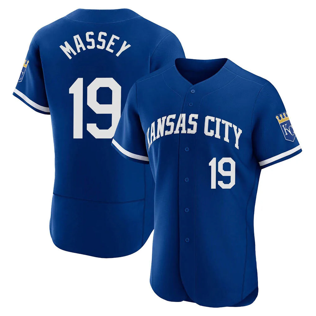 Cooneas KC.Royals #19 Michael Massey Player Royal City Connect Limited Elite Home Game Stitched Jerseys