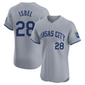Cooneas KC.Royals #28 Kyle Isbel Player Gray Limited Elite Home Stitched Jerseys