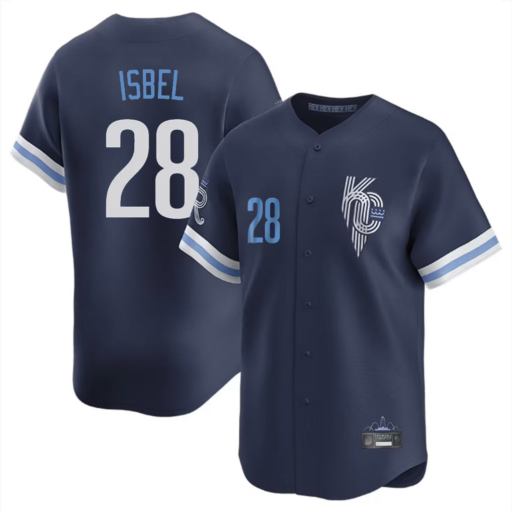 Cooneas KC.Royals #28 Kyle Isbel Player Navy City Connect Limited Home Stitched Jerseys