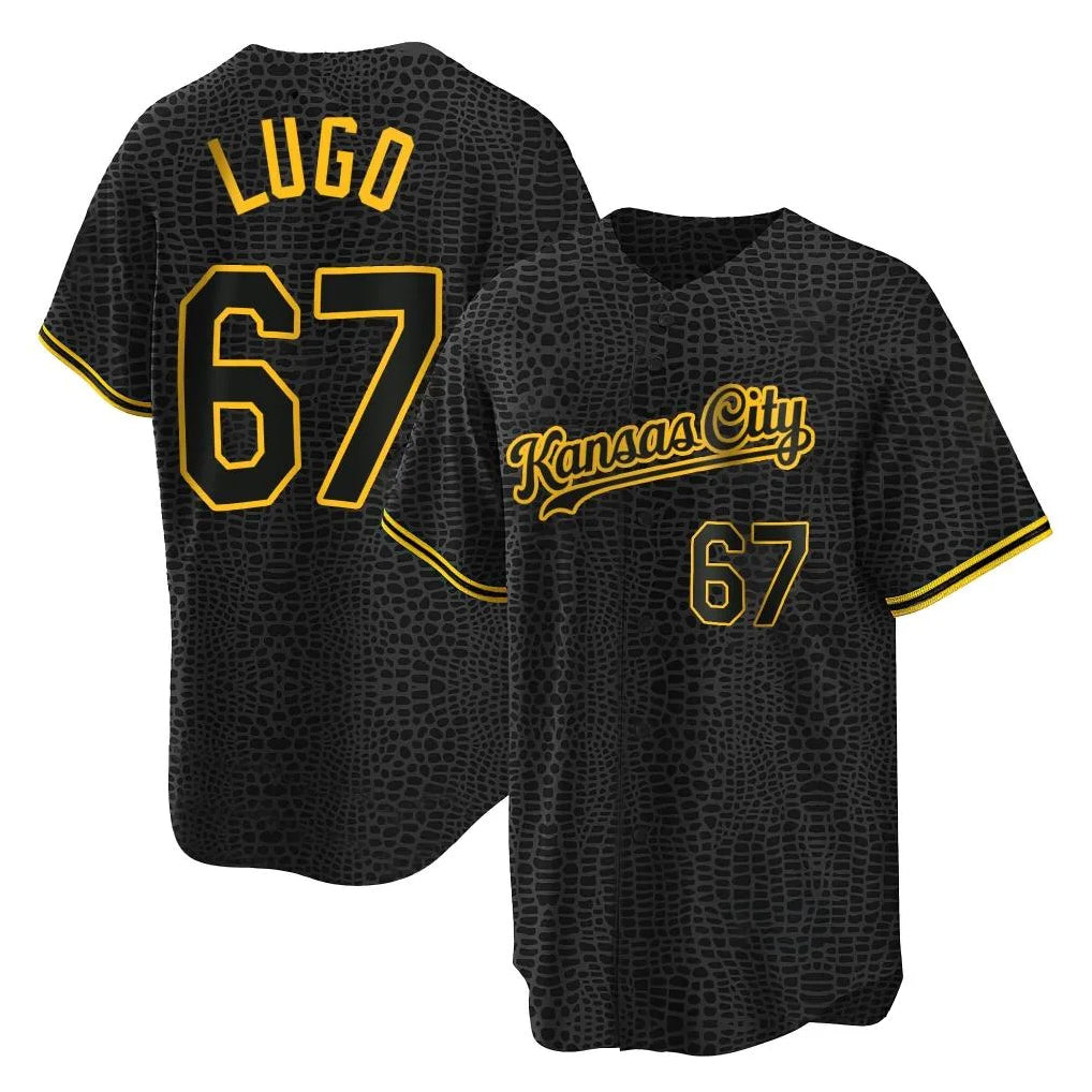 Cooneas KC.Royals #67 Seth Lugo Player Black Snake Skin City Game Stitched Jerseys