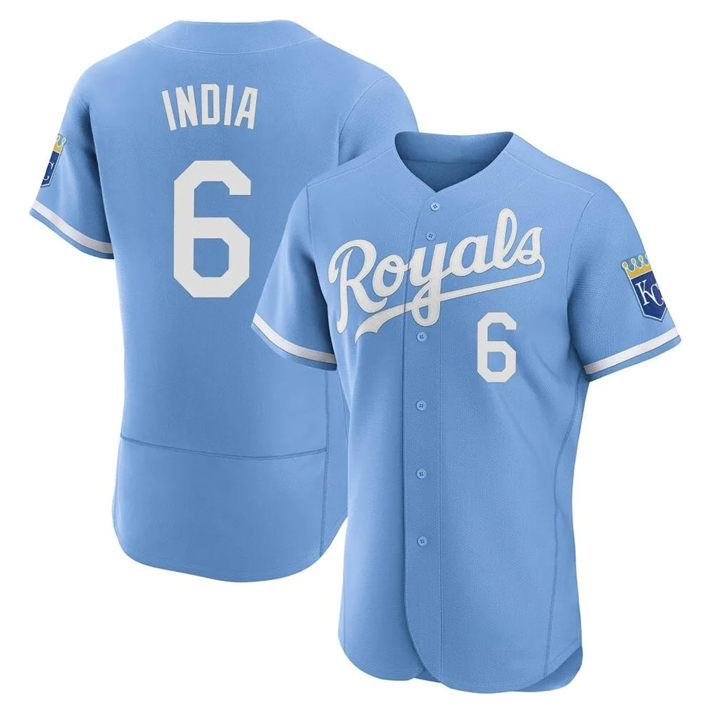 Cooneas KC.Royals #6 Jonathan India Player Light Blue Alt Limited Elite Home Stitched Jerseys
