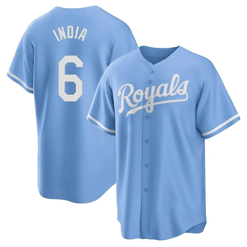 Cooneas KC.Royals #6 Jonathan India Player Light Blue Home Game Stitched Jerseys