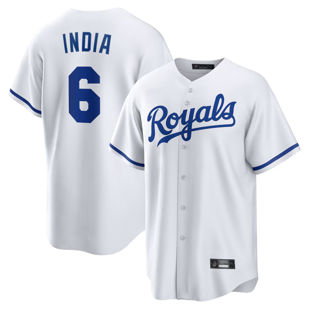 Cooneas KC.Royals #6 Jonathan India Player White Home Game Stitched Jerseys