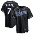Cooneas KC.Royals #7 Bobby Witt Jr. Player Black Carbon Fashion Home Game Stitched Jerseys