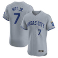 Cooneas KC.Royals #7 Bobby Witt Jr. Player Gray Limited Elite Home Stitched Jerseys