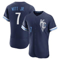 Cooneas KC.Royals #7 Bobby Witt Jr. Player Navy City Connect Limited Elite Home Stitched Jerseys