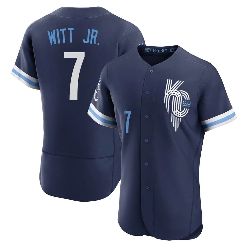 Cooneas KC.Royals #7 Bobby Witt Jr. Player Navy City Connect Limited Elite Home Stitched Jerseys