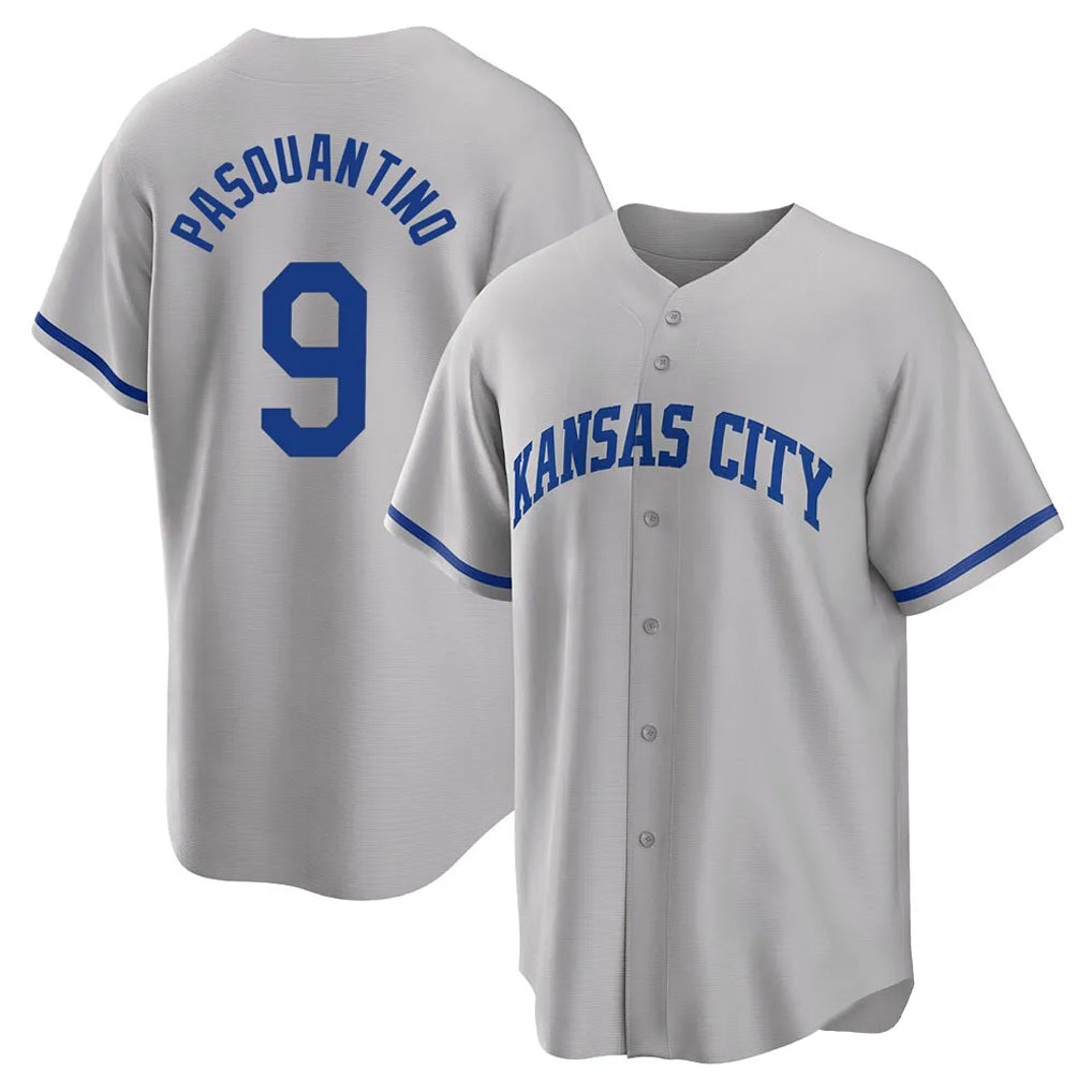 Cooneas KC.Royals #9 Vinnie Pasquantino Player Gray Game Home Stitched Jerseys