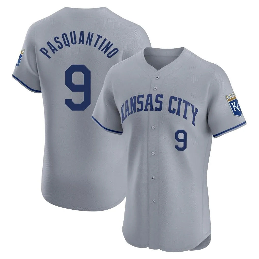 Cooneas KC.Royals #9 Vinnie Pasquantino Player Gray Limited Elite Home Stitched Jerseys