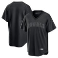 Cooneas LA.Angels Black Pitch Fashion Blank Player T-shirt Stitched Jerseys