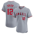 Cooneas LA.Angels #12 Jorge Soler Player Gray Home Limited Elite Stitched Jerseys