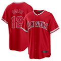 Cooneas LA.Angels #12 Jorge Soler Player Red Home Game Stitched Jerseys