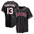 Cooneas LA.Angels #13 Drew Pomeranz Player Black Fashion Out Home Game Stitched Jerseys