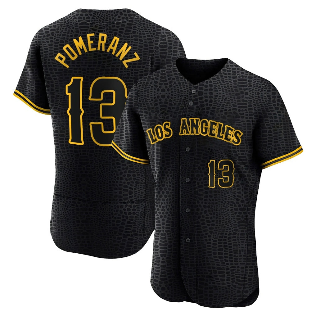 Cooneas LA.Angels #13 Drew Pomeranz Player Black Snake Skin City Limited Elite Home Stitched Jerseys