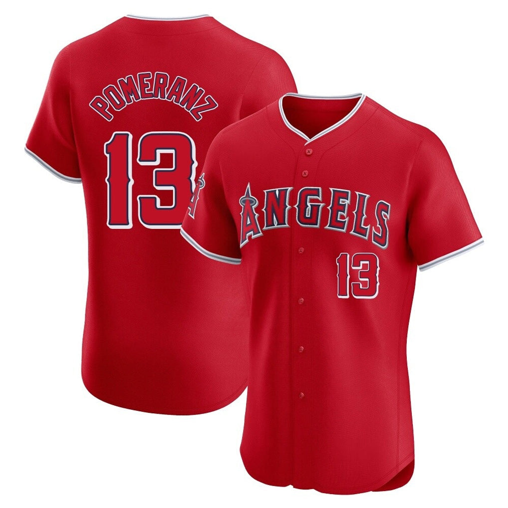 Cooneas LA.Angels #13 Drew Pomeranz Player Red Home Limited Elite Stitched Jerseys