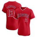 Cooneas LA.Angels #13 Drew Pomeranz Player Red Home Limited Elite Stitched Jerseys