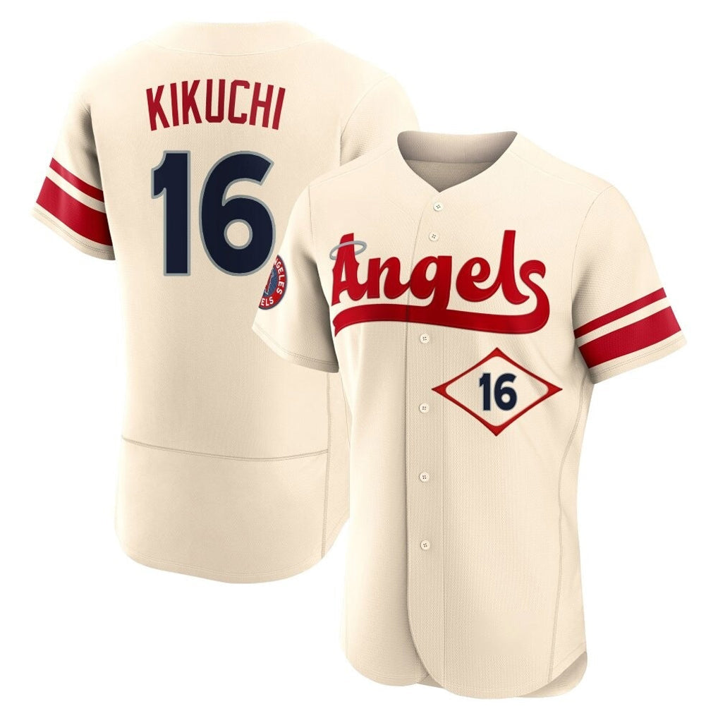 Cooneas LA.Angels #16 Yusei Kikuchi Player Cream City Connect Limited ELite Home Stitched Jerseys