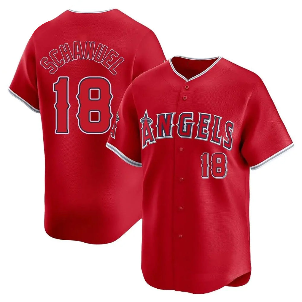 Cooneas LA.Angels #18 Nolan Schanuel Player Red Home Limited Stitched Jerseys