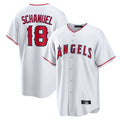 Cooneas LA.Angels #18 Nolan Schanuel Player White Home Game Stitched Jerseys